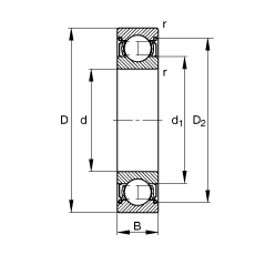 S 6205-2Z, (j) DIN 625-1 ˜ʵҪߴ, ɂ(c)g϶ܷ