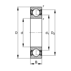 S 61820-2RSR-Y,  DIN 625-1 ˜ʵҪߴ, ɂȴܷ